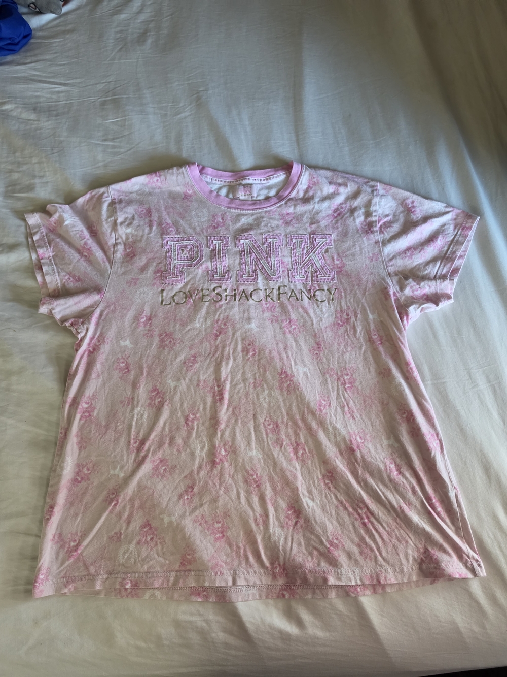PINK Victoria's Secret by Victoria's Secret Pink Floral Logo T-Shirt - Pink